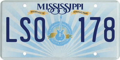 MS license plate LSO178