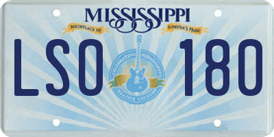 MS license plate LSO180