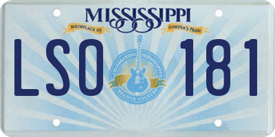 MS license plate LSO181