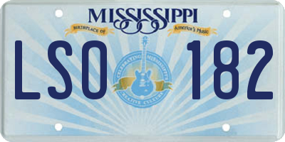 MS license plate LSO182