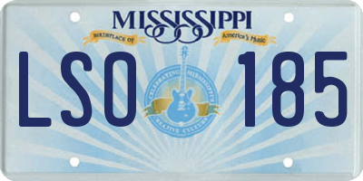 MS license plate LSO185