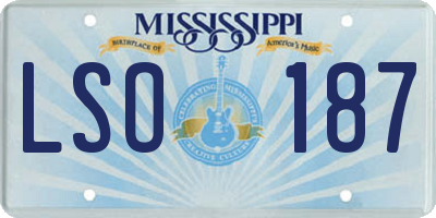 MS license plate LSO187