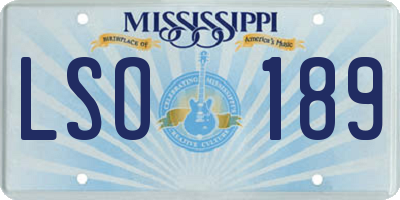 MS license plate LSO189
