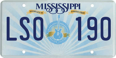 MS license plate LSO190