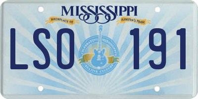 MS license plate LSO191