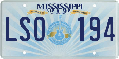MS license plate LSO194