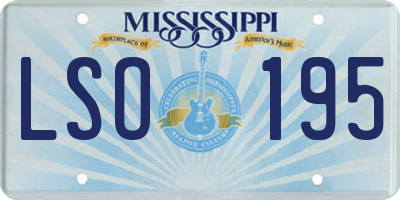 MS license plate LSO195