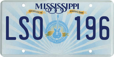 MS license plate LSO196