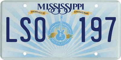 MS license plate LSO197