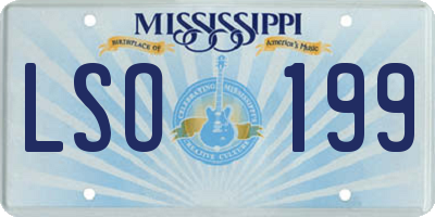 MS license plate LSO199