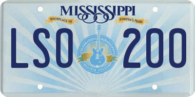 MS license plate LSO200