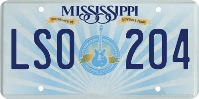 MS license plate LSO204
