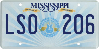 MS license plate LSO206