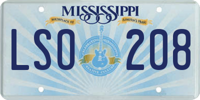 MS license plate LSO208