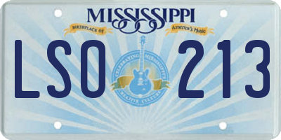 MS license plate LSO213