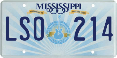 MS license plate LSO214