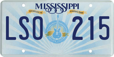 MS license plate LSO215