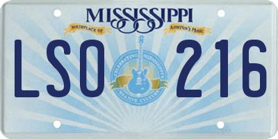 MS license plate LSO216