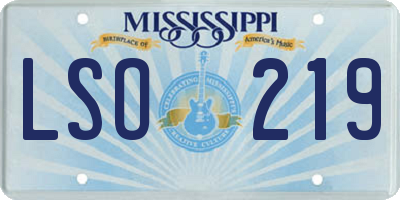 MS license plate LSO219