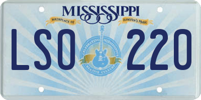 MS license plate LSO220
