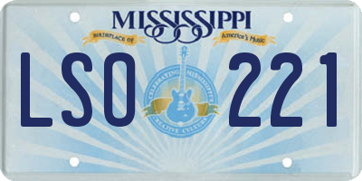 MS license plate LSO221