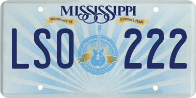 MS license plate LSO222