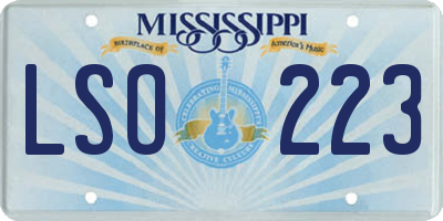 MS license plate LSO223