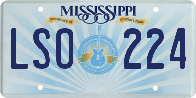MS license plate LSO224