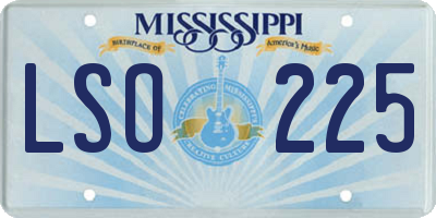 MS license plate LSO225