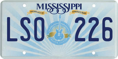 MS license plate LSO226