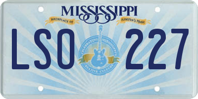 MS license plate LSO227