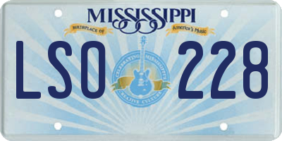 MS license plate LSO228