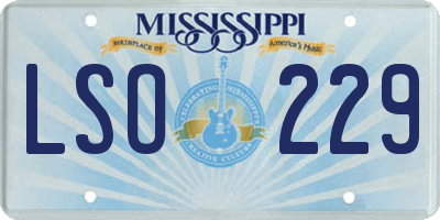 MS license plate LSO229