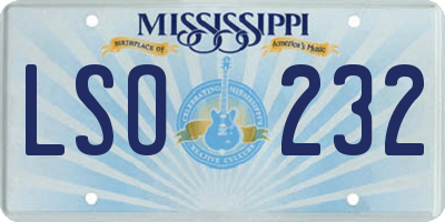 MS license plate LSO232