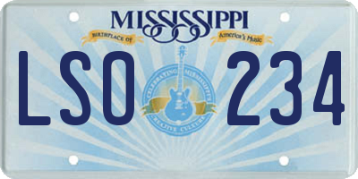 MS license plate LSO234