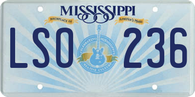 MS license plate LSO236