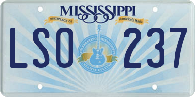 MS license plate LSO237