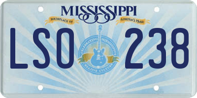 MS license plate LSO238