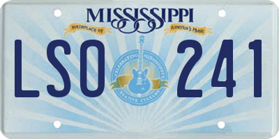 MS license plate LSO241