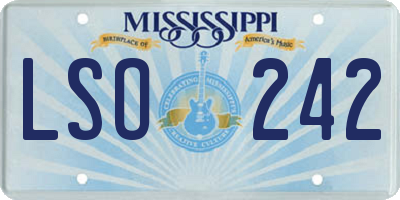 MS license plate LSO242