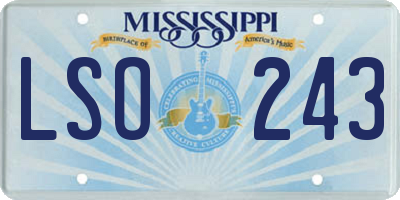MS license plate LSO243