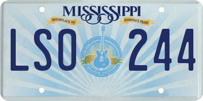 MS license plate LSO244