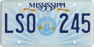 MS license plate LSO245