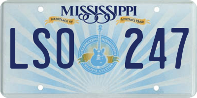 MS license plate LSO247