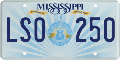 MS license plate LSO250