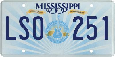 MS license plate LSO251