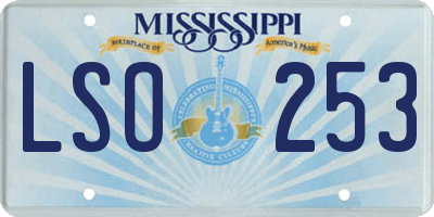 MS license plate LSO253