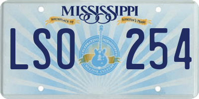 MS license plate LSO254
