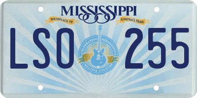 MS license plate LSO255