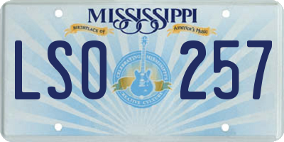 MS license plate LSO257